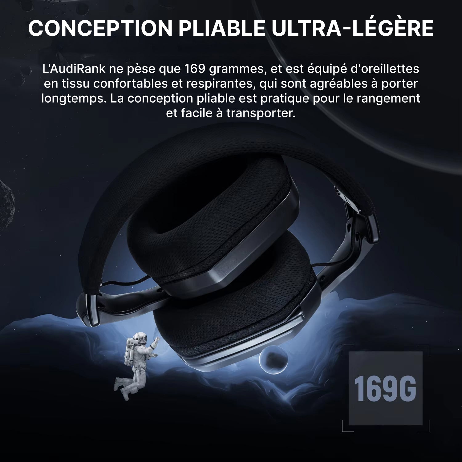 AudiRank Casque Gaming Sans Fil